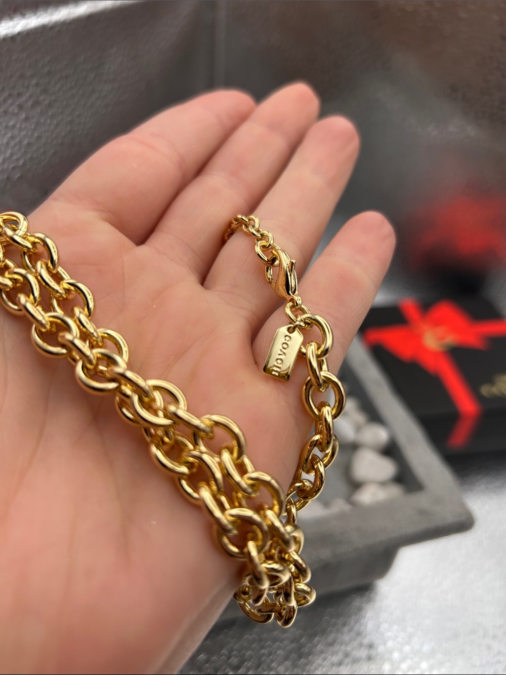 Coach Quilted Padlock Necklace - Picture 10 of 11